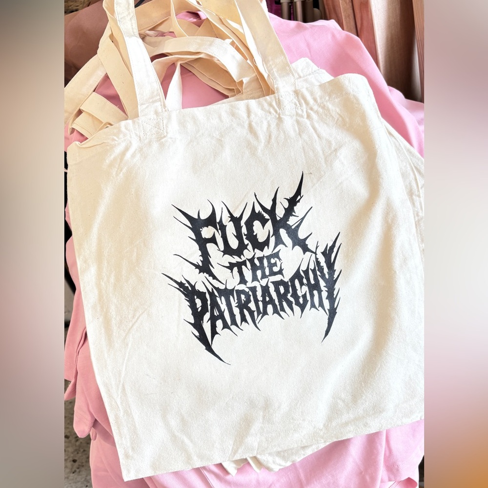 Canvas Tote Bag with Bold Graphic